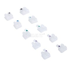 5sets Dental Orthodontic Ceramic Brackets Roth Slot.022 Hooks 345 AZDENT