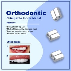 Dental Orthodontic Accessory Crimpable Hook Double Tube/ Cross Type 10pcs/bag