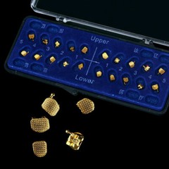 20pcs Dental Orthodontic Gold Coated Bracket Metal Mini MBT 022″ 3-4-5 Hooks