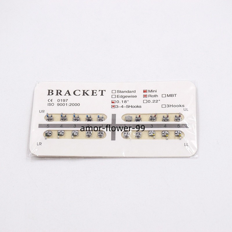 1 Pack Dental Ortho Brackets Roth/MBT/Edgewise Mini/Standard 018/022 345/3 Hook