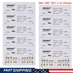 10-200 Packs SANDENT Dental Orthodontic Brackets Braces Mini MBT.022Hooks 3-4-5