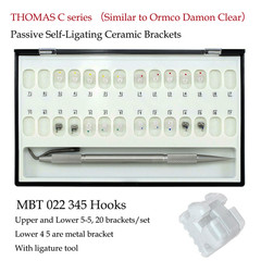 Dental Orthodontic Self Ligating Brackets Ceramic Damon Clear MBT 022 345 Hook