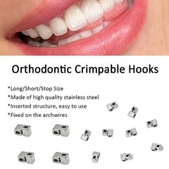 Dental Orthodontic Accessory Crimpable Hook Double Tube/ Cross Type 10pcs/bag