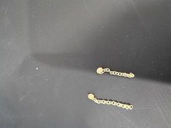 Dental Orthodontic Traction Chain Round Lingual Button Chains Gold Plated 4Pcs