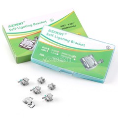 AZDENT 28pcs Dental Ortho Self-ligating Bracket Braces Mini MBT.022 Hooks 345