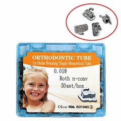 50 Kits Dental Ortho Tubos bucales Buccal Tube Monoblock 1st/2nd MBT/ROTH .022