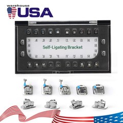 5 Sets Dental Ortho MIM Self Ligating Brackets Mini Roth.022 Hooks 345 1st Molar