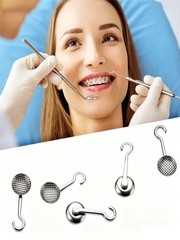 10Pcs/Pack Dental Ortho Lingual Buttons with Hook Bondable Round Mesh