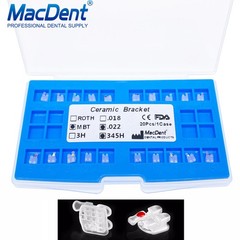20Pcs Dental Orthodontics Ceramic Brackets Braces Roth/MBT 022/018 Hooks 3-4-5