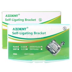 AZDENT Dental Ortho SelfLigating Brackets Braces Metal Mini Roth.022 Hooks 345