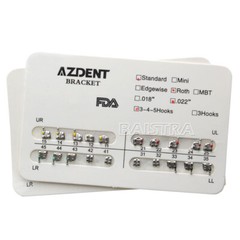 50 Packs Dental Orthodontic Bracket Braces Standard Roth .022 Hooks 3-4-5 AZDENT