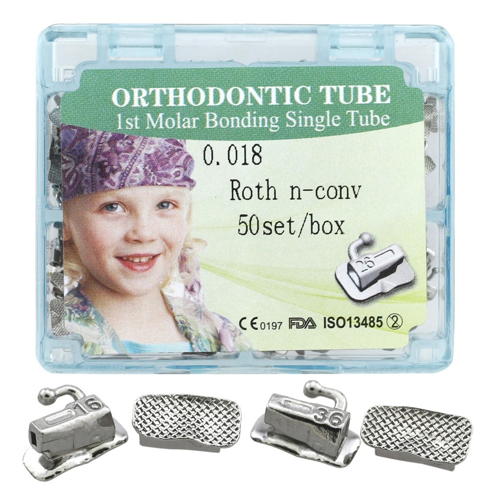 Dental Orthodontic Buccal Tubes 1st 2nd Molar Non-Convertible Bond Roth 018 022