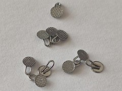 10pcs Dental Lingual Buttons With Traction Hook Mesh Base Round Long Short