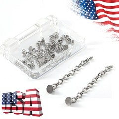 10pcs AZDENT Dental Orthodontic Lingual Button Chain Silver Mesh Base