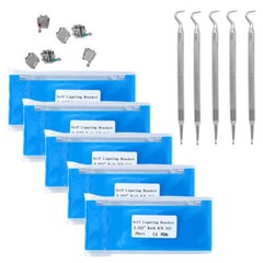 Self-Ligating Metal Brackets Roth 0.022 345 Hooks Dental Ortho With Tool