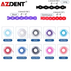 AZDENT Dental Orthodontic Colored Elastic Power Chain Elastic Ligature Ties