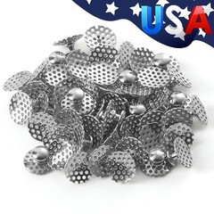 Dental Ortho Bondable Lingual Buttons w/ Holes Round Hollow Base Stainless Steel