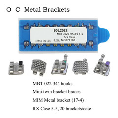 US Dental Orthodontic Metal Bracket Braces Mini Roth MBT 018 022 Hooks 345 MIM