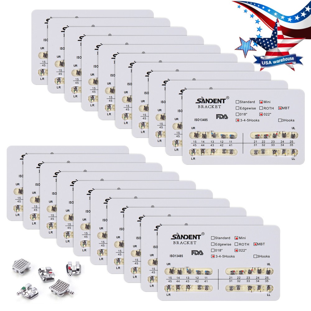 10Packs Dental Orthodontics Brackets Braces /Supper Elastic Niti Round Arch Wire