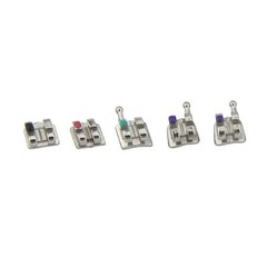 Dental Orthodontic Metal Brackets MIM Roth MBT 018 022 345 Hooks Mini Twin Black