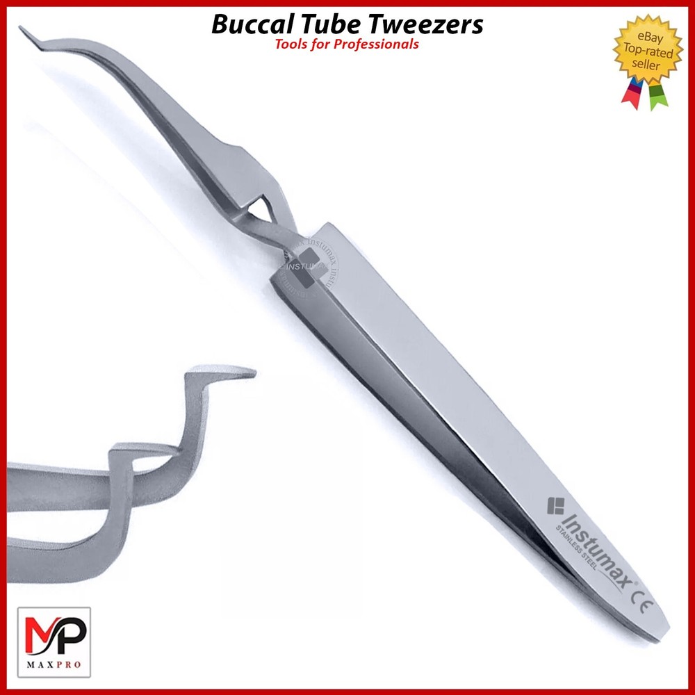 Orthodontic Buccal Tube Tweezer – Slim Tip Bracket Holder for Direct Bonding