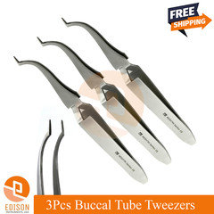 Set of 3 Dental Orthodontic Buccal Tube Tweezers Bracket Bonding Placing