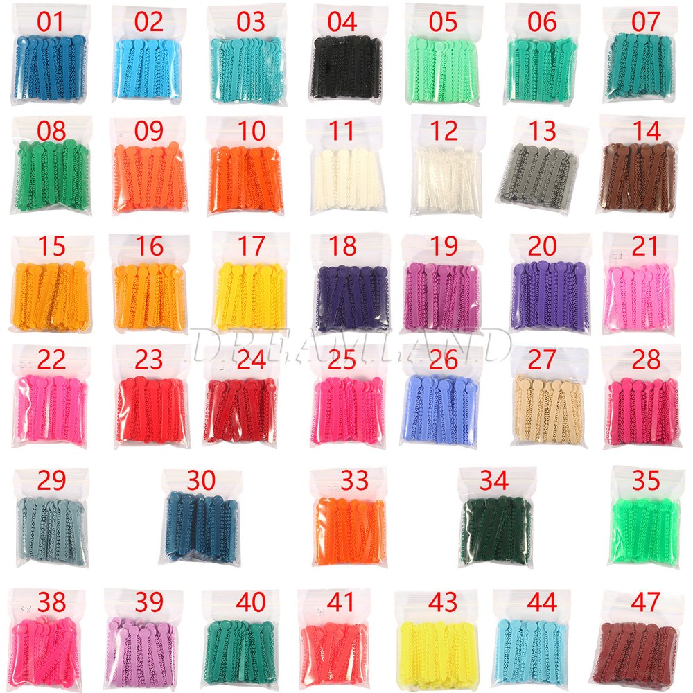 1 Pack Dental Orthodontics Elastic 1040 Pcs Ligature Ties For Choose 44 Colors