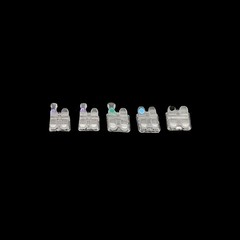 20Pcs Dental Orthodontics Ceramic Brackets Braces Roth/MBT 022/018 Hooks 3-4-5