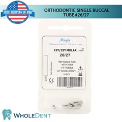 40x 0rthodontic Dental Single Buccal Tube Bondable Non-Convertional Hook Magic