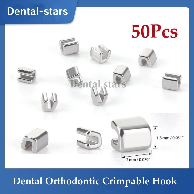 Dental Orthodontic Stainless Steel Crimpable Hook Metal Stops Type for Arch Wire