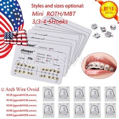 Dental Arch Wire Niti Round / 10Packs Brackets Braces Mini Roth/MBT Slot.022