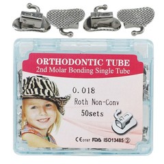 50 Set Dental Orthodontic Buccal Tube 1st 2nd Molar Non-Convertible Roth 018 022