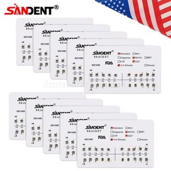 10 kit Dental Orthodontic Brackets Metal Braces Standard Roth 022 Hooks 3-4-5