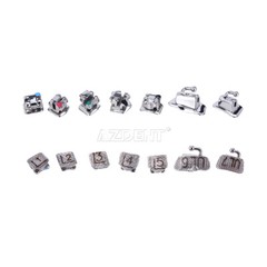 Dental Self-Ligating Brackets 8Pc Buccal Tube MBT.022 345 Movable Hook Marked