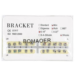 5 Packs Dental Orthodontic Metal Bracket Brace Mini Roth 018 3 Hook 20PCS/Pack