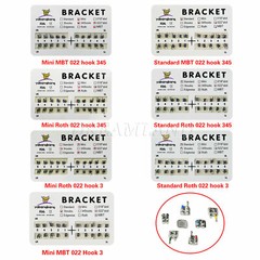 10Packs Metal Dental Ortho Bracket Braces MINI MBT Roth .022Slot 3-4-5 / 3 Hooks