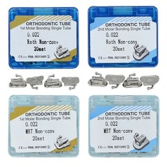 80PCS Dental Orthodontic Buccal Tube Roth MBT 022 1st 2nd Molar Bonding Non-conv