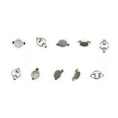 Dental Cleat Double Wing Ortho Bonding Round Lingual Button Mesh Base 10Pcs/Bag