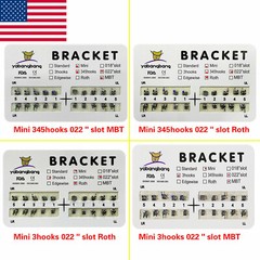 10 Packs Dental Orthodontic Metal Bracket Braces Mini Roth/MBT 022 3/345 Hooks A