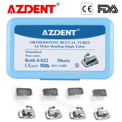 50Sets AZDENT Dental Orthodontic Sgl Buccal Tube Roth.022 1st Molar Non-Conv