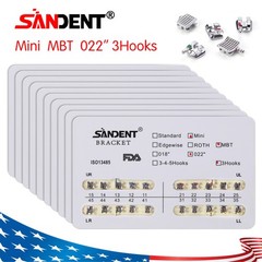 Dental Orthodontics Brackets Brace Mini MBT.022 Hooks 3 Metal 20pcs/pack SA