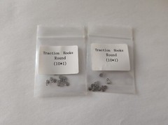 10pcs Dental Lingual Buttons With Traction Hook Mesh Base Round Long