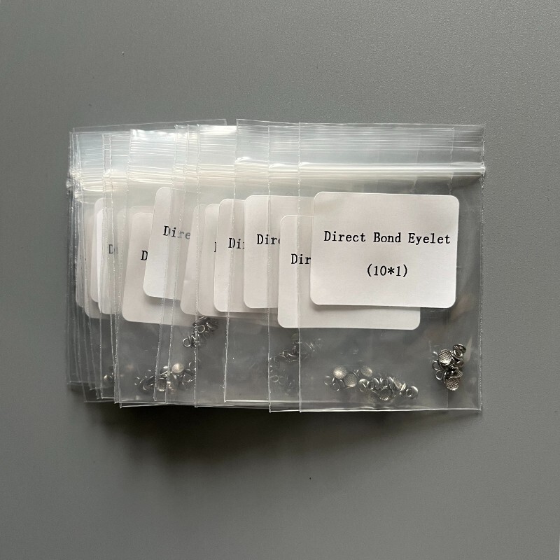 10Bag Dental Orthodontic Lingual Buttons Direct Bond Eyelets Round Base Brackets