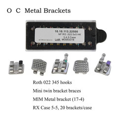 Dental Orthodontic Bracket Braces Metal MIM Mini Roth MBT 022 018 345 Hooks 5-5