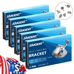 2 packs Dental Orthodontic Self-ligating Brackets Metal Brace Roth 022 345 Hooks