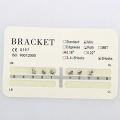 10Packs Dental Orthodontic Metal Brackets Mini Roth 018 Slot 3 Hooks Upper 6Pcs