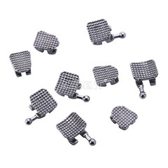 10X Dental MIM Orthodontic Bracket Brace Metal Mini MBT.022 Hooks 345 Laser Mark