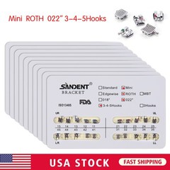 Dental Orthodontics Brackets Brace Mini Roth.022 Hooks 345 Metal 20pcs/pack