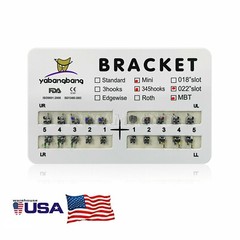 Dental Metal Brackets braces Mini/Standard MBT/Roth 022/018 Hooks 3/345 USA