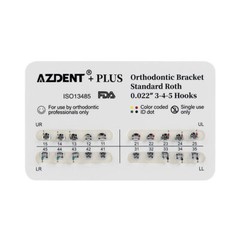 Dental Orthodontic Brackets Braces Standard Mini Roth MBT 0.018/22 Hooks 345/3